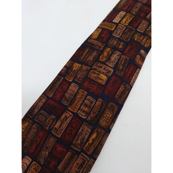 Alynn Neckwear Tie Lot Of 2 Scales Of Justice and In Vino Veritas USA Made Silk - Picture 2 of 5